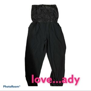 48 NWT love…ady black sequin top jumpsuit